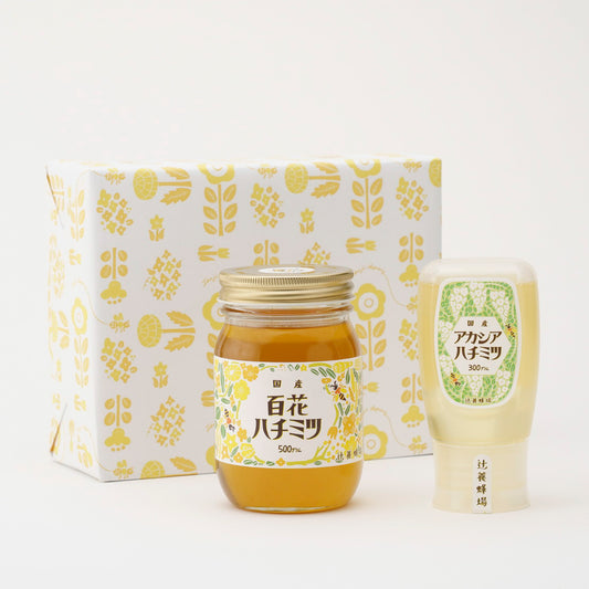 百花ハチミツ(500g) + アカシアハチミツ(300g)